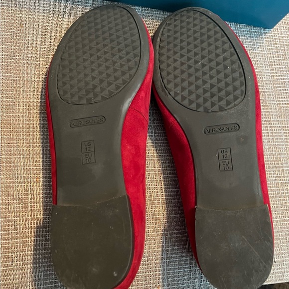 Aerosoles red suede flats 12W - Picture 2 of 6